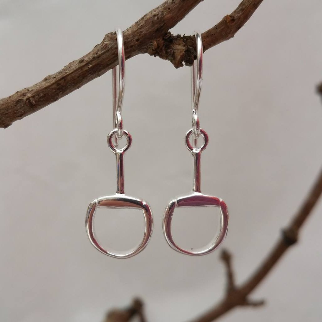 snaffle-sterling-silver-earrings-hanging-from-a-branch