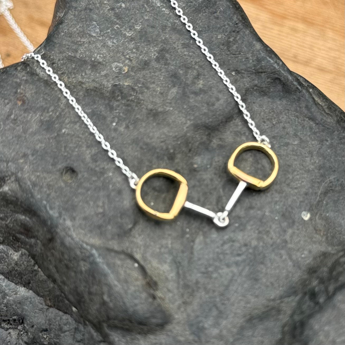 Beautiful two tone snaffle necklace from cotswoldjewellery