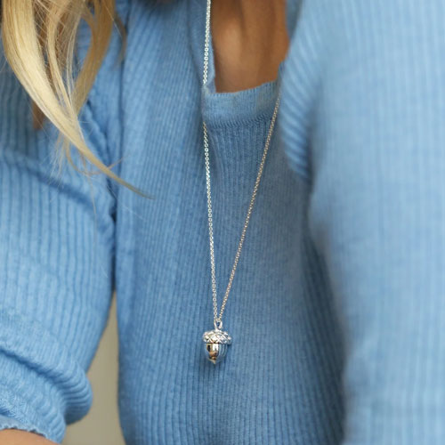Pretty Acorn Locket Necklace