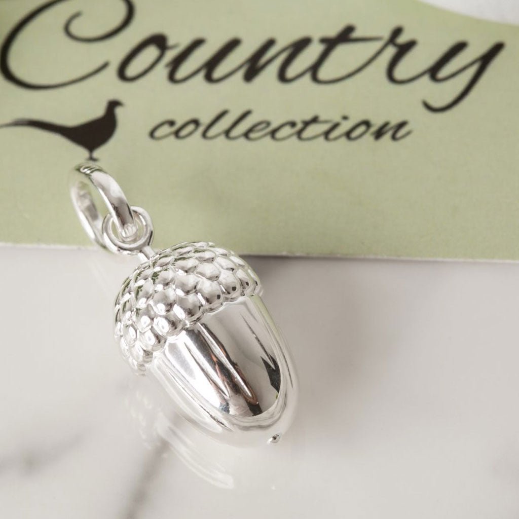 Acorn Recycled Sterling Silver Necklace - Cotswold Jewellery