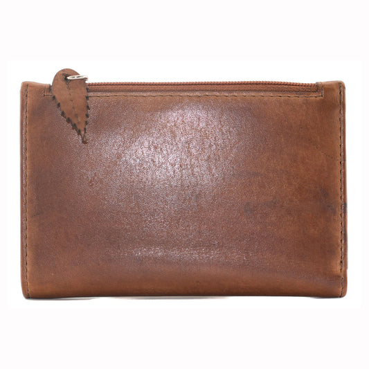 Wildbloom Tan Leather Compact Purse