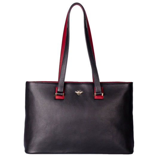 Bee Leather Handbag Black - Cotswold Jewellery