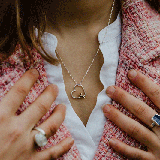Bird & Heart Necklace - Cotswold Jewellery