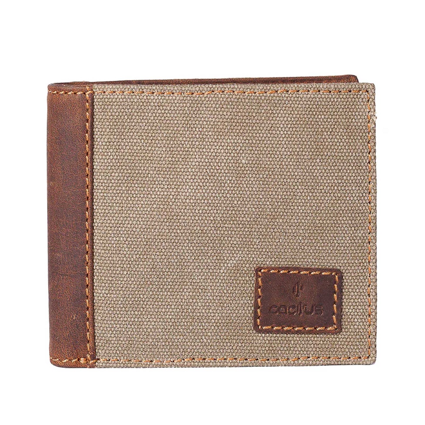 Cactus Canvas Wallet with RFID Khaki - Cotswold Jewellery