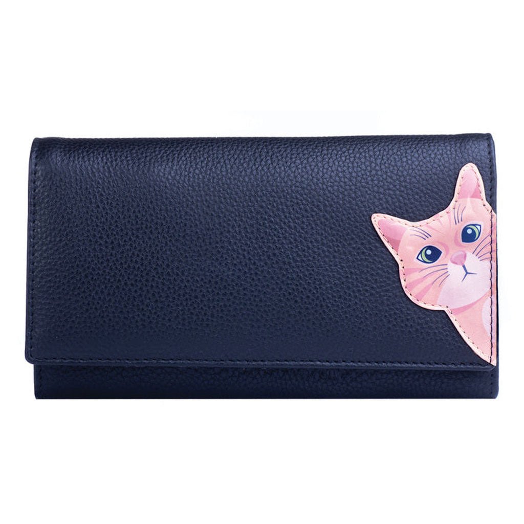 Mala Leather Cat Purse Black Cotswold Jewellery