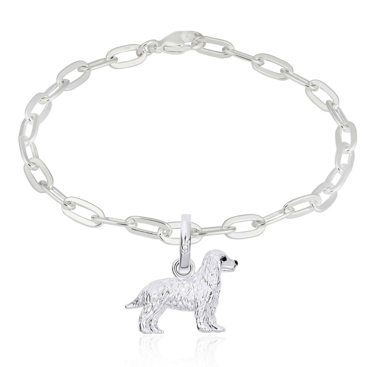 Cocker Spaniel Recycled Sterling Silver Bracelet - Cotswold Jewellery
