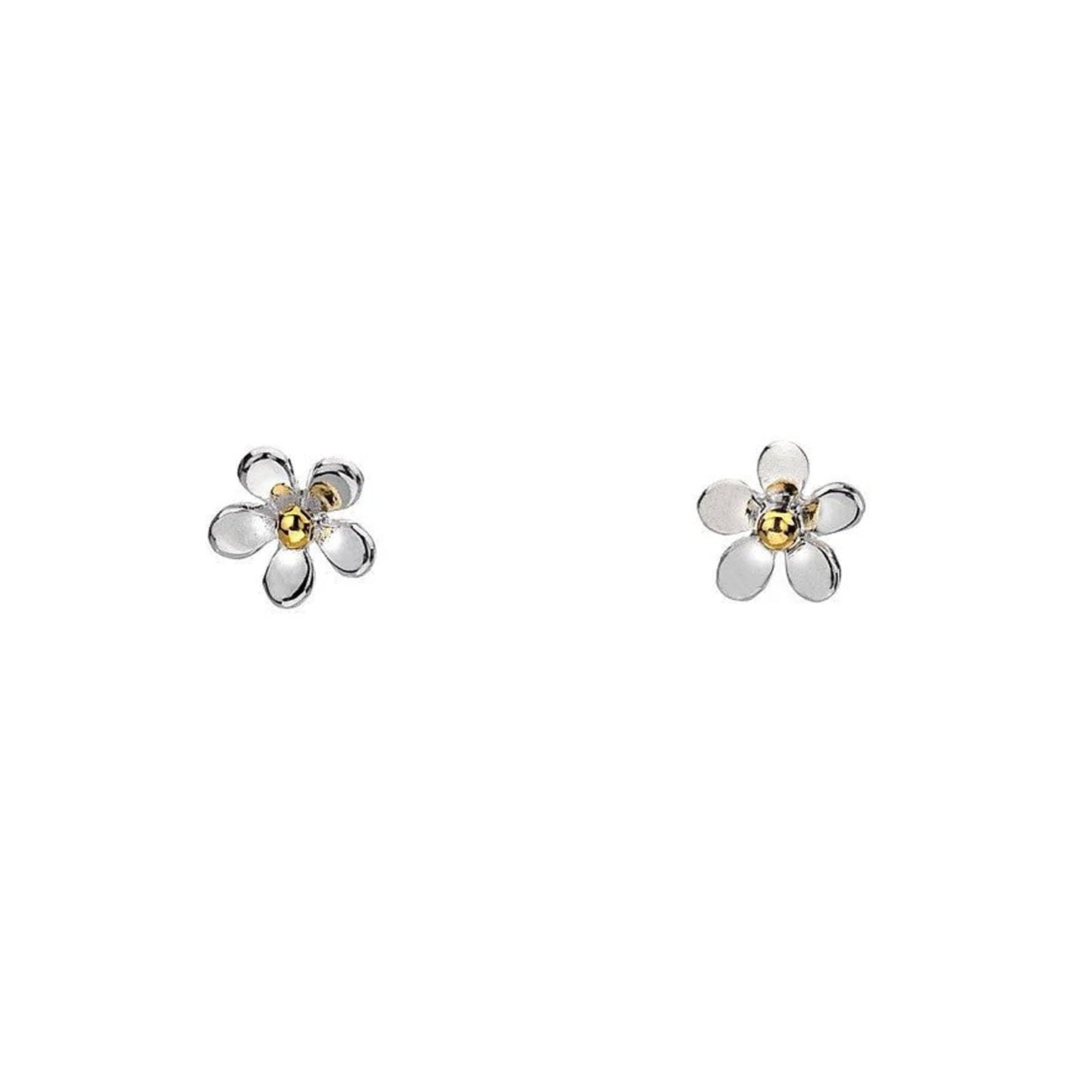 Cute Mini Daisy Sterling Silver Stud Earrings - Cotswold Jewellery