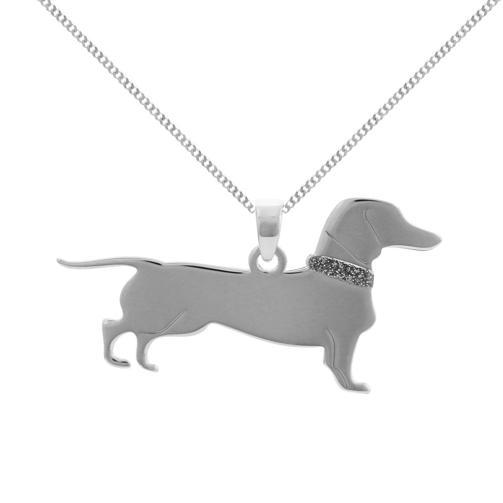 Dachshund Sterling Silver Necklace Cotswold Jewellery