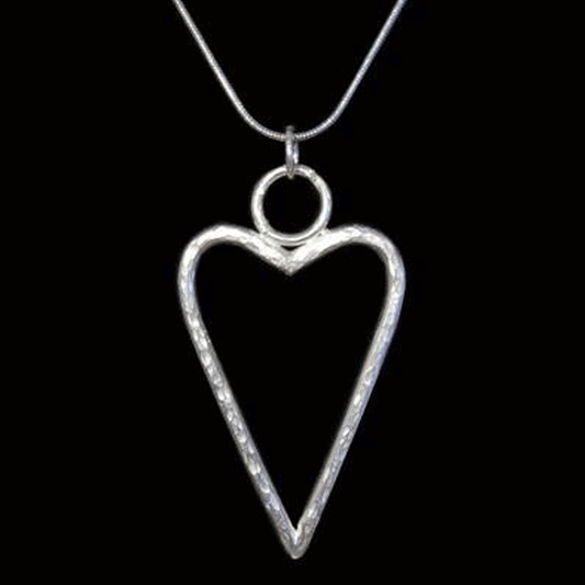 Designer Large Silver Heart Necklace - Cotswold Jewellery