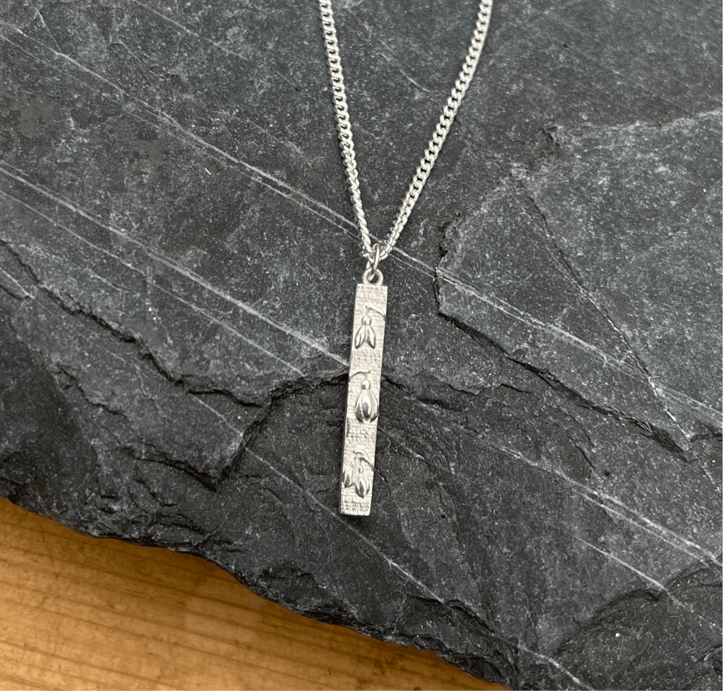 Designer Snowdrop Bar Necklace - Cotswold Jewellery