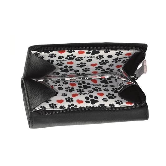 Dog Best Friends Leather Purse Black with RFID - Cotswold Jewellery