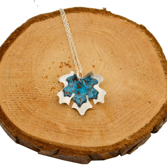 Double Maple Leaf Necklace - Cotswold Jewellery