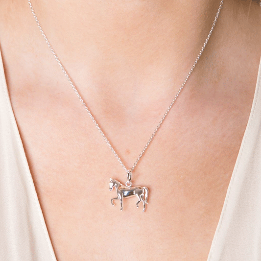 Dressage Horse Sterling Silver Necklace - Cotswold Jewellery