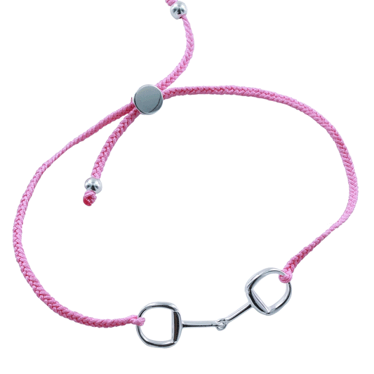 Equestrian Snaffle Bit Friendship Bracelet Pink - Cotswold Jewellery