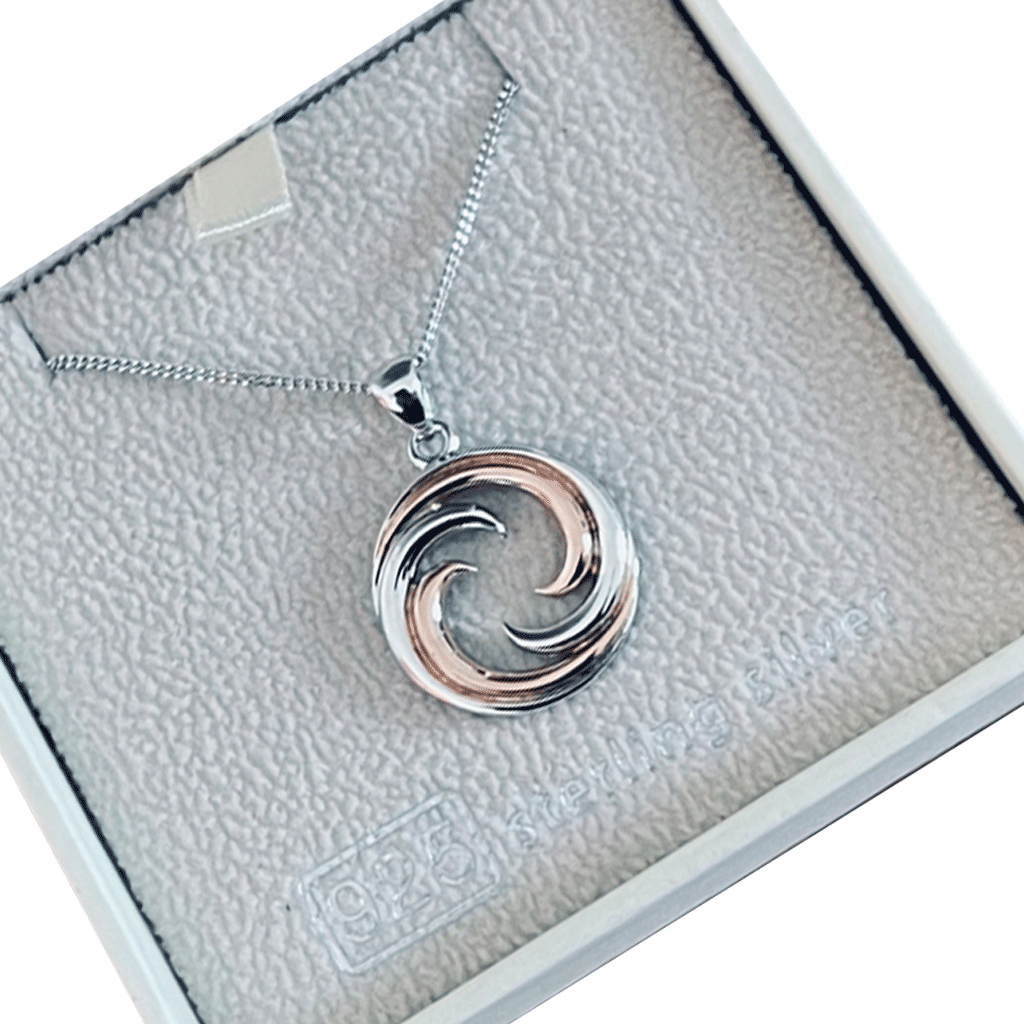 Sterling silver hot sale wave necklace