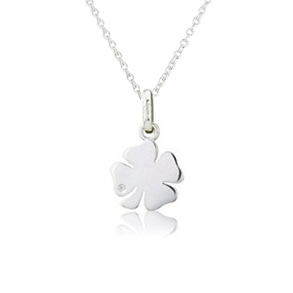 Four Leaf Clover Recycled Sterling Silver Necklace - Cotswold Jewellery