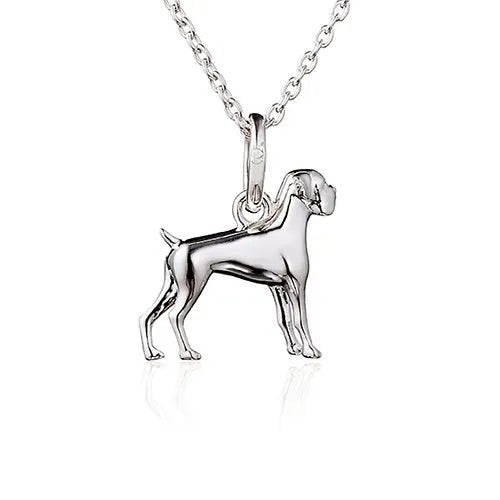 Gemma J Boxer Sterling Silver Dog Necklace - Cotswold Jewellery