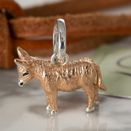 Gemma J Donkey Rose Gold Charm - Cotswold Jewellery