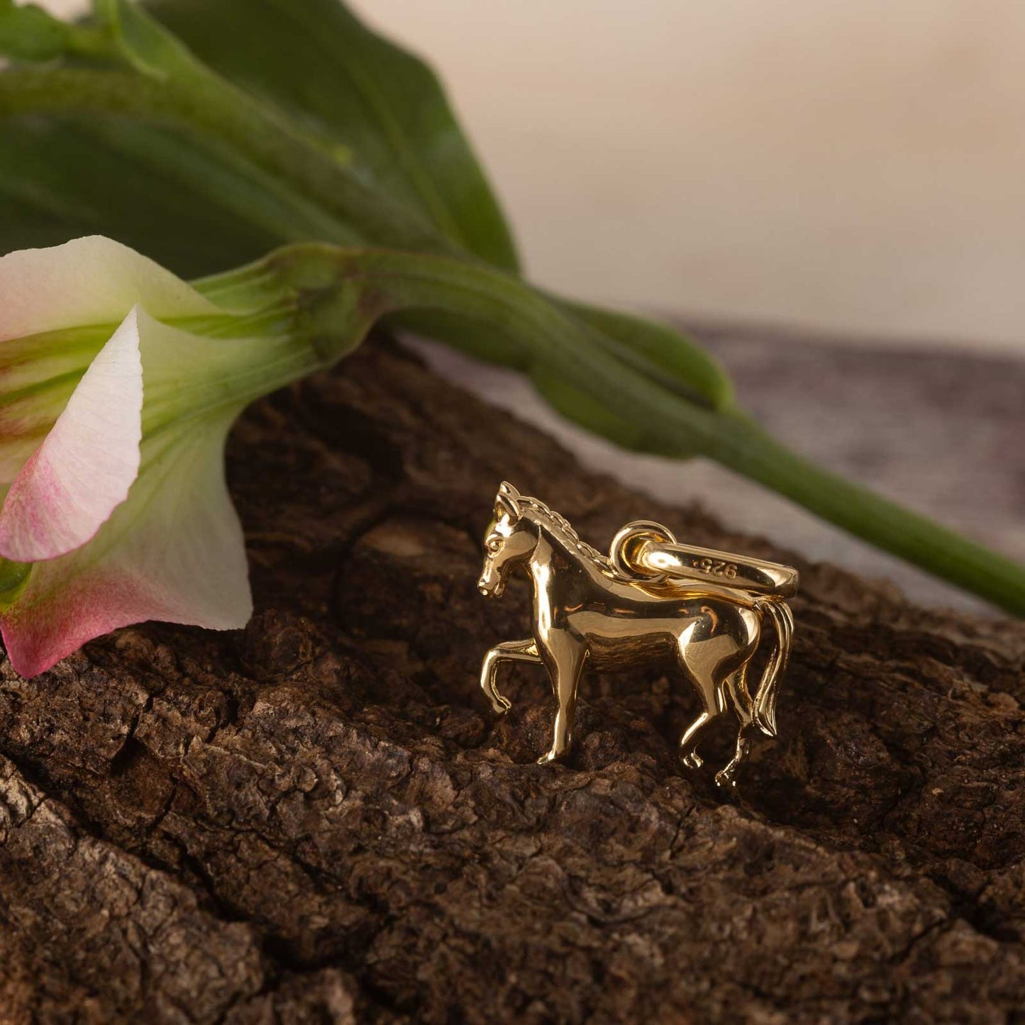 Gemma J Dressage Horse Gold Charm - Cotswold Jewellery