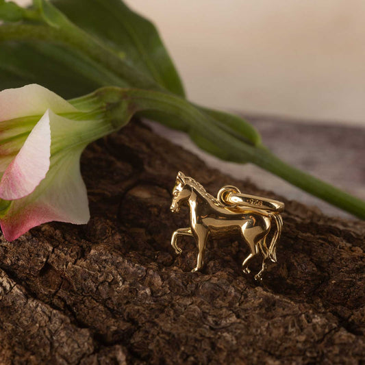 Gemma J Dressage Horse Gold Charm - Cotswold Jewellery