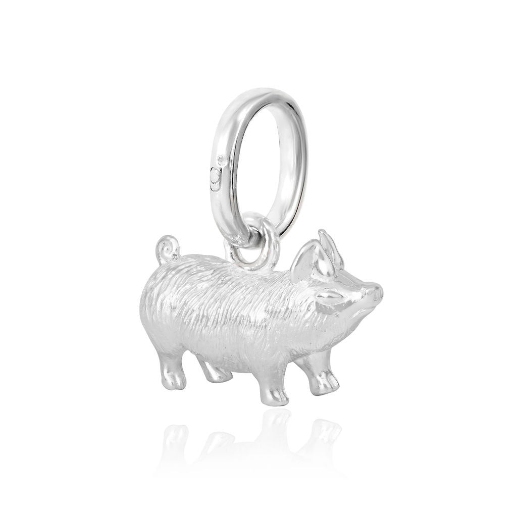 Gemma J Perfect Pig Silver Charm - Cotswold Jewellery