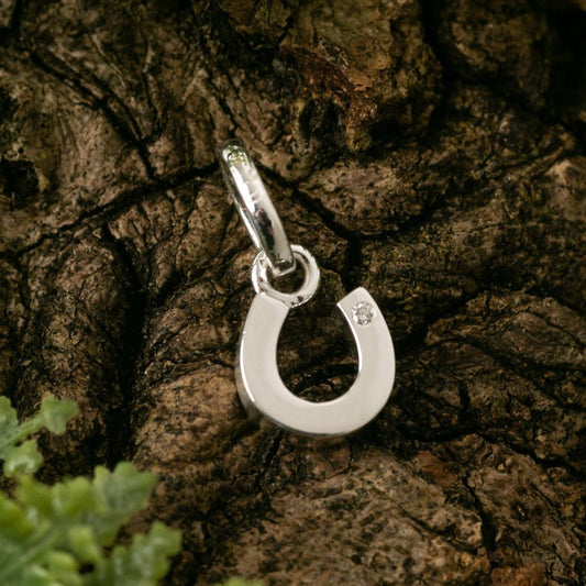 Gemma J Silver Diamond Horseshoe Charm - Cotswold Jewellery