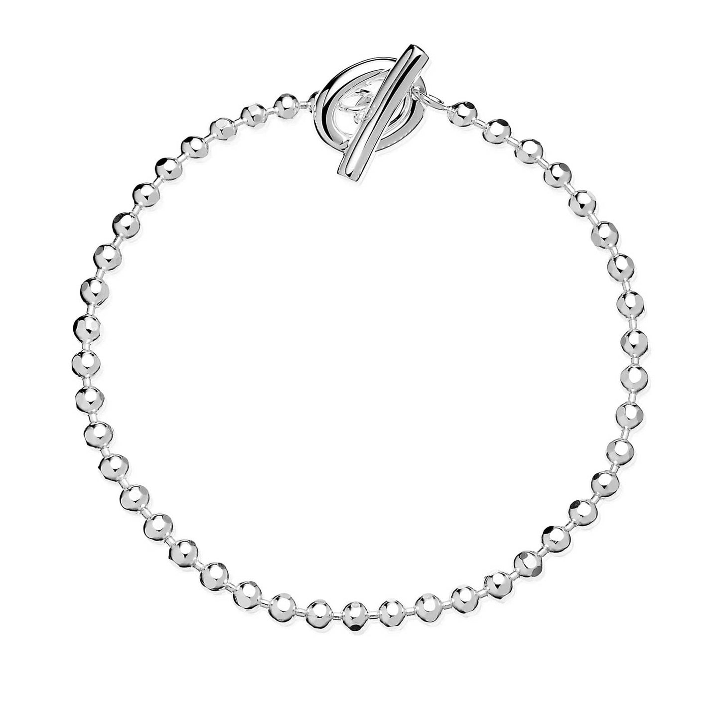 Gemma J Silver T - Bar Beaded Bracelet (can fit charms) - Cotswold Jewellery