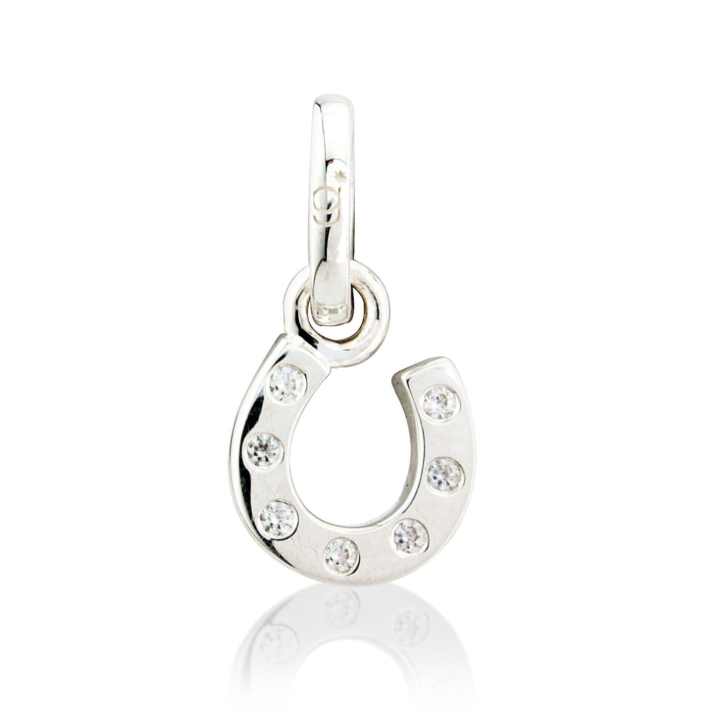 Gemma J Sparkly Horseshoe Sterling Silver Charm - Cotswold Jewellery