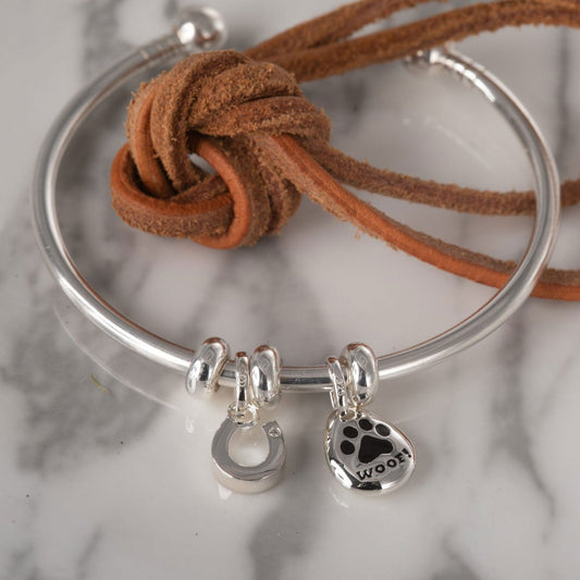 Gemma J Sterling Silver Woof Pebble Charm - Cotswold Jewellery
