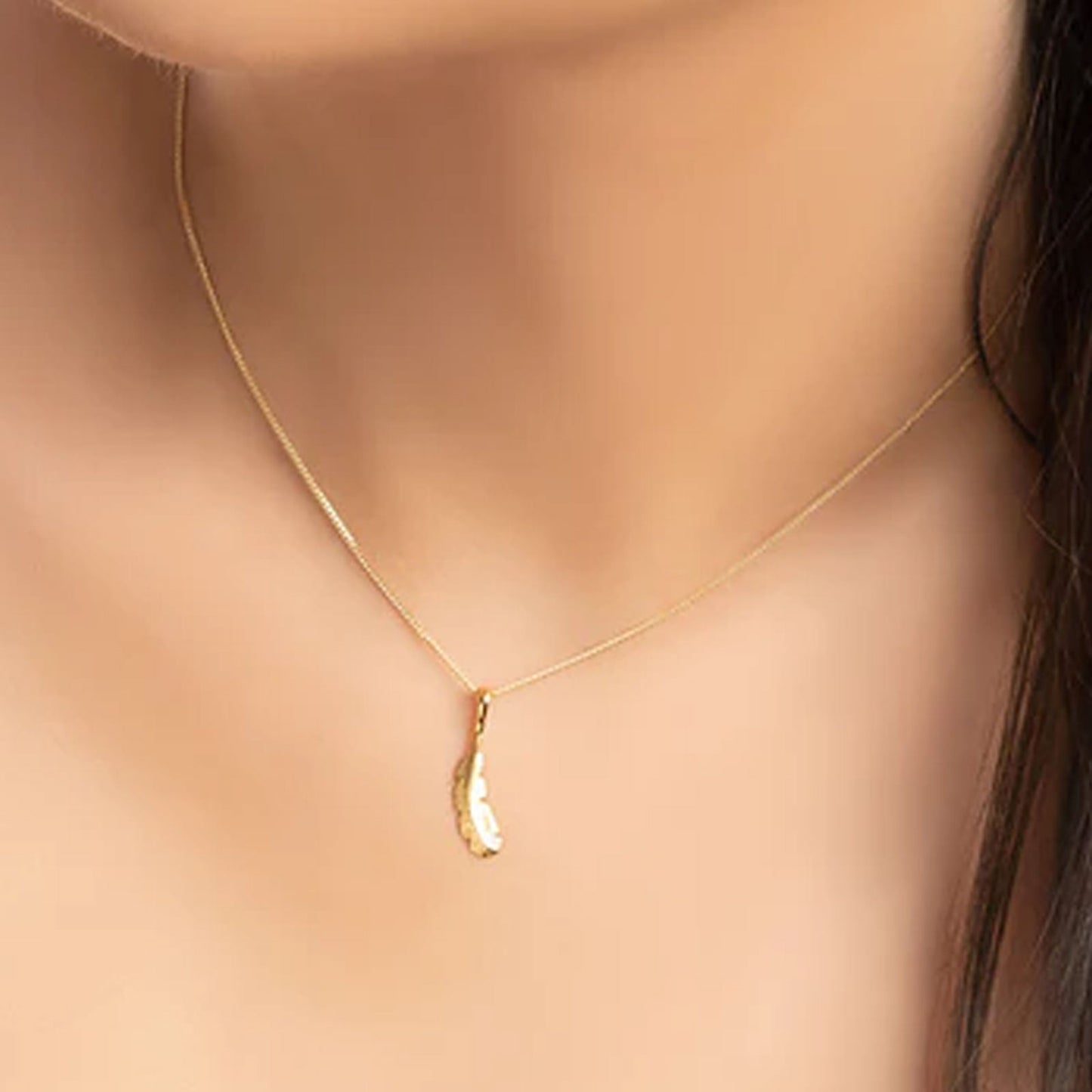Gold Feather Necklace - Cotswold Jewellery