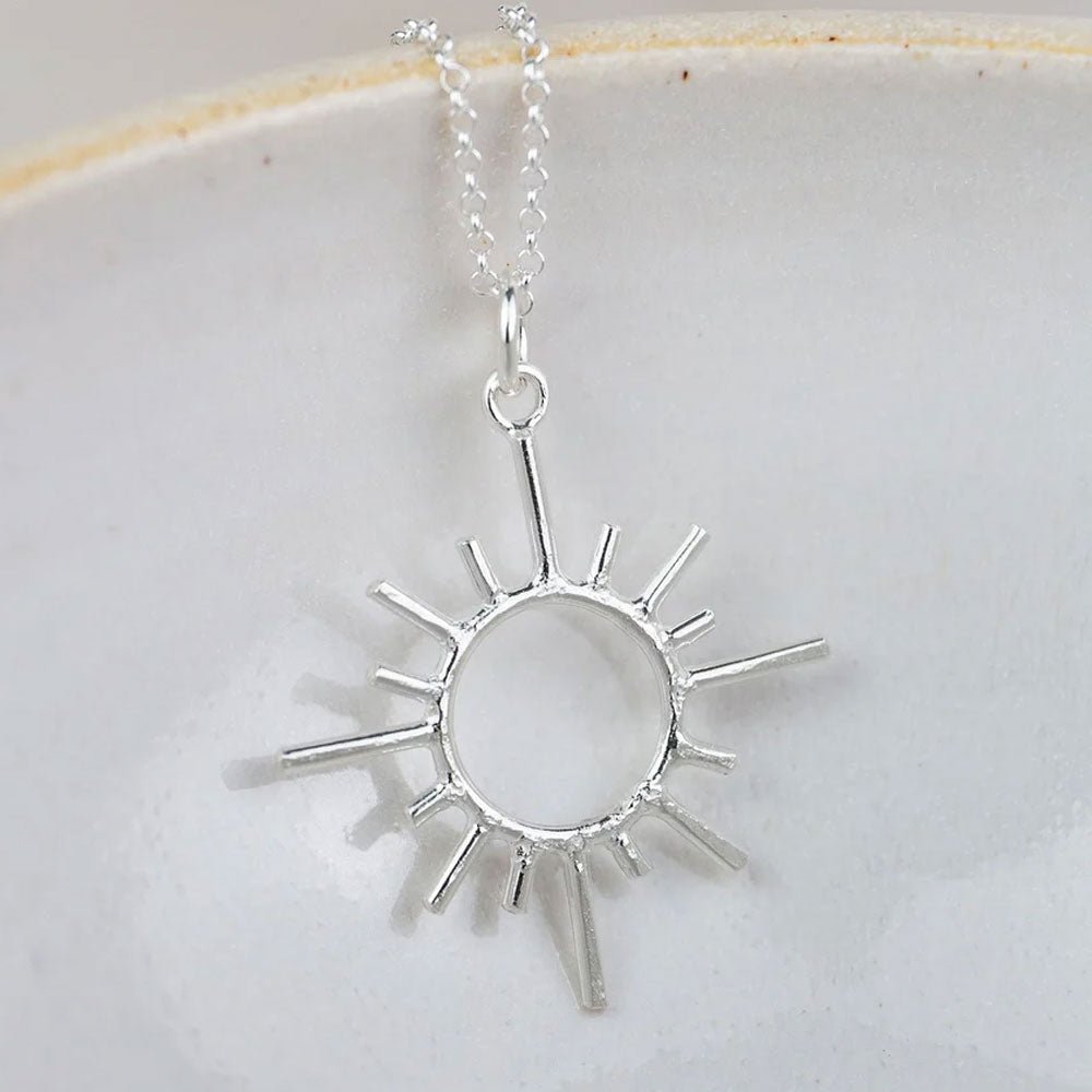 Gorgeous Sun Sterling Silver Handmade Necklace - Cotswold Jewellery
