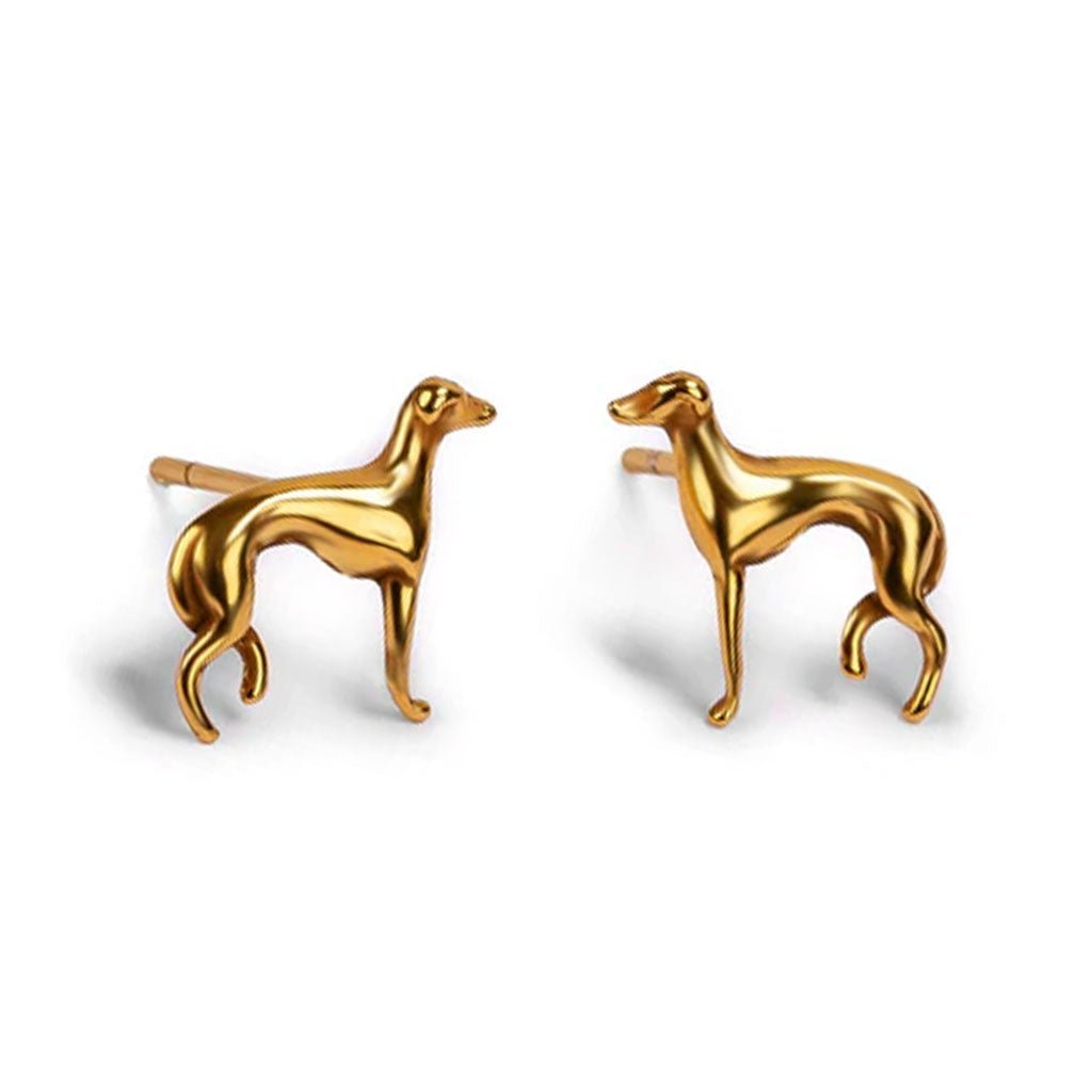 Greyhound Golden Earrings - Cotswold Jewellery