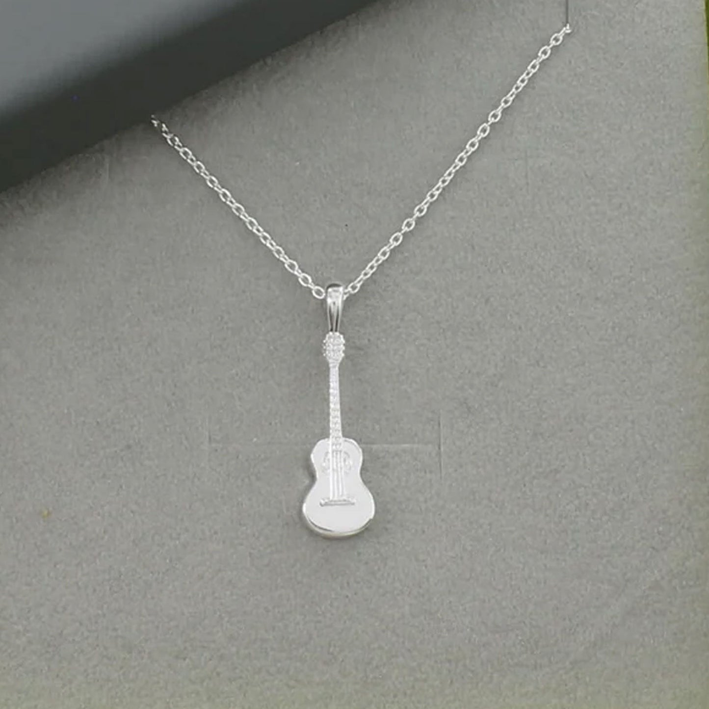 Guitar Recycled Sterling Silver Necklace - Cotswold Jewellery