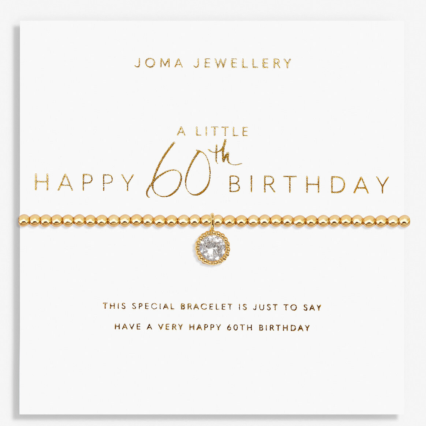 Joma Jewellery Happy 60th Birthday Bracelet - Cotswold Jewellery