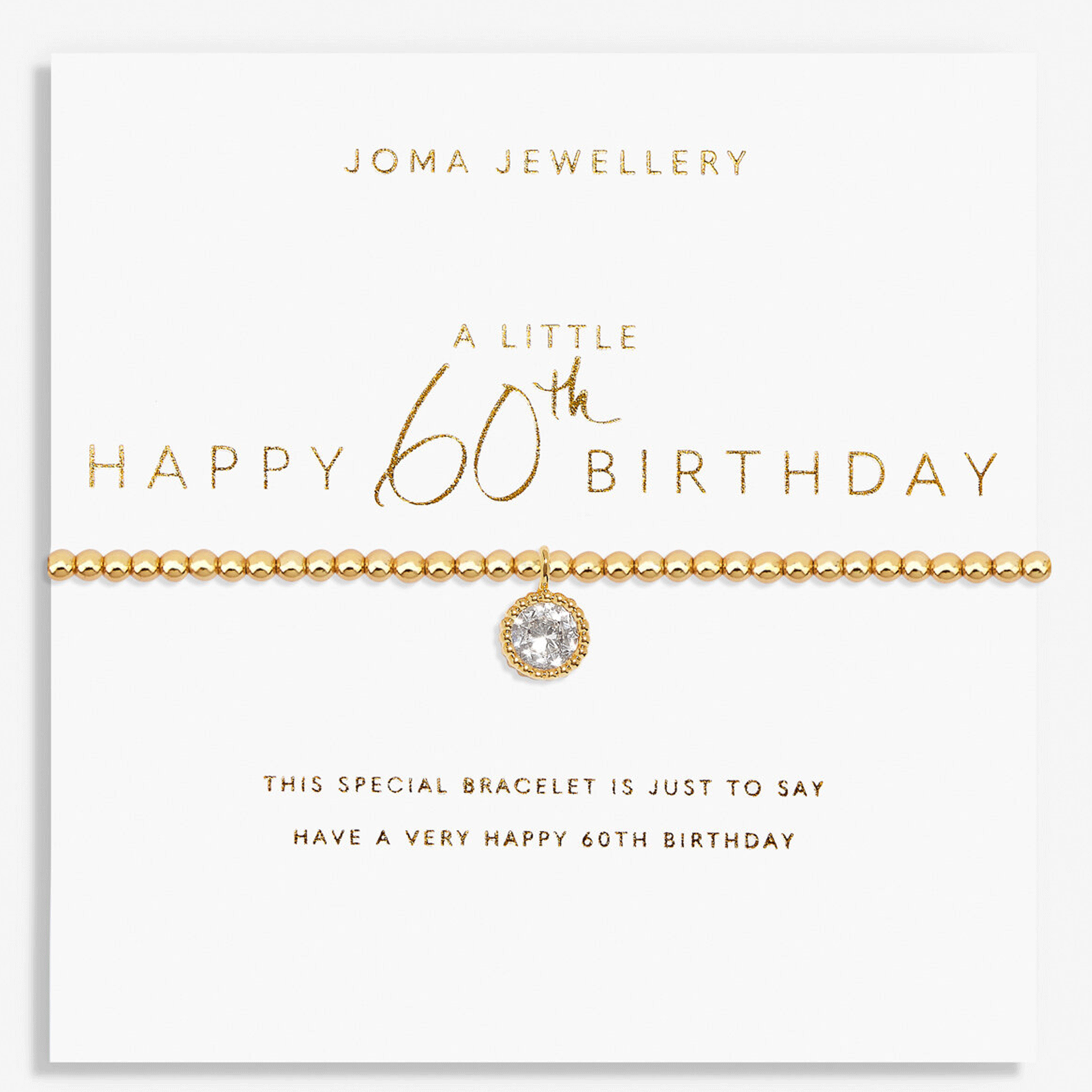 Joma Jewellery Happy 60th Birthday Bracelet - Cotswold Jewellery