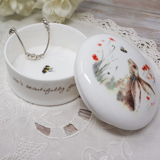 Hare and Bee Trinket Box - Cotswold Jewellery