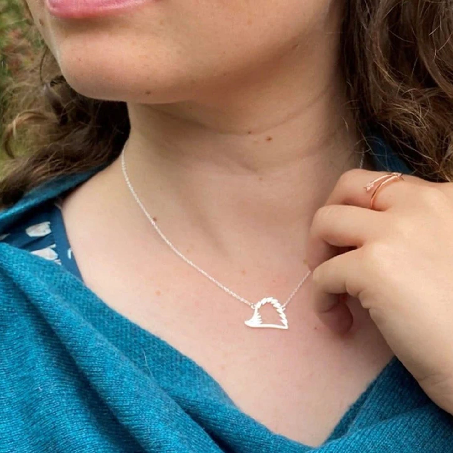 hedgehog-necklace-around-ladies-neck