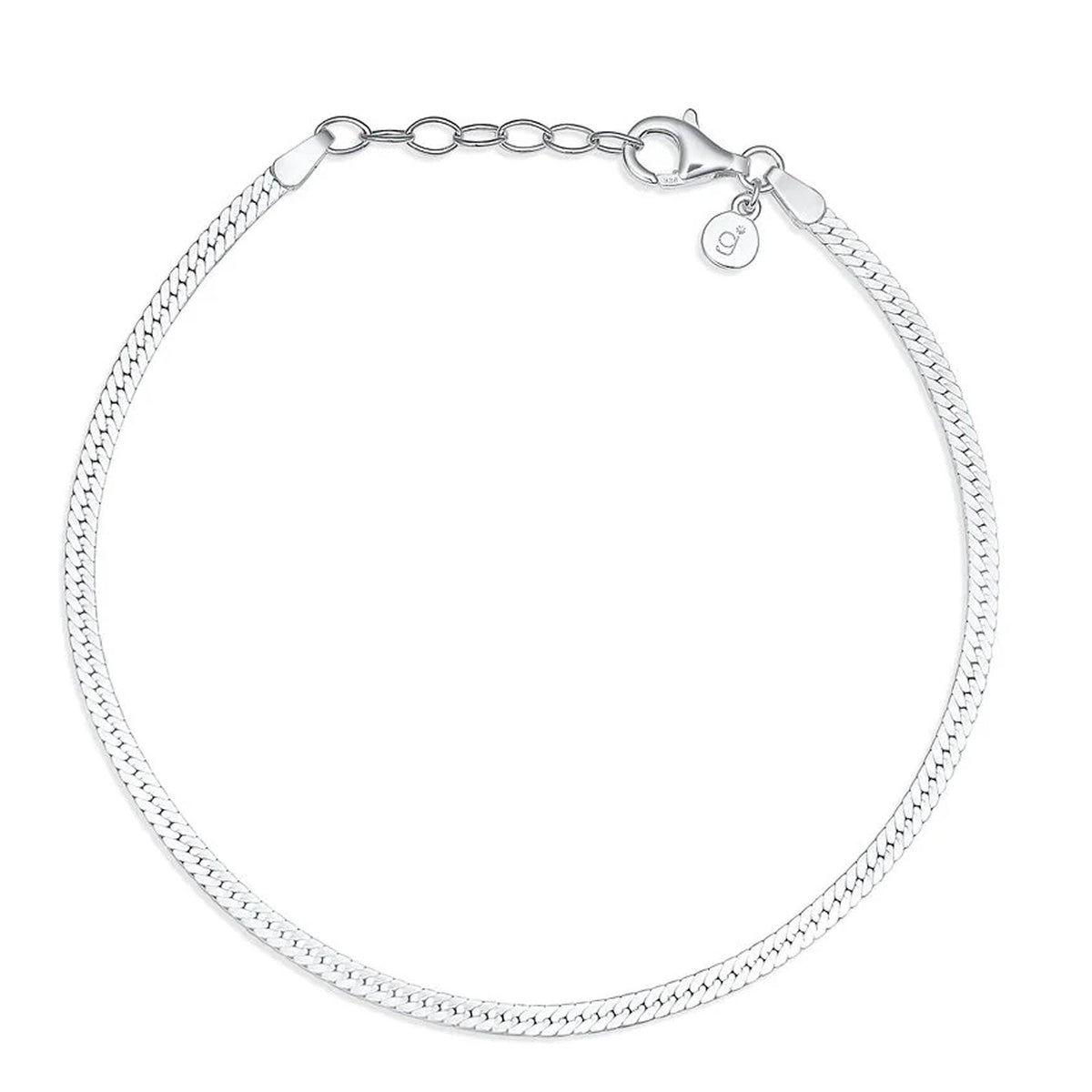Herringbone Heart Recycled Sterling Silver Bracelet - Cotswold Jewellery