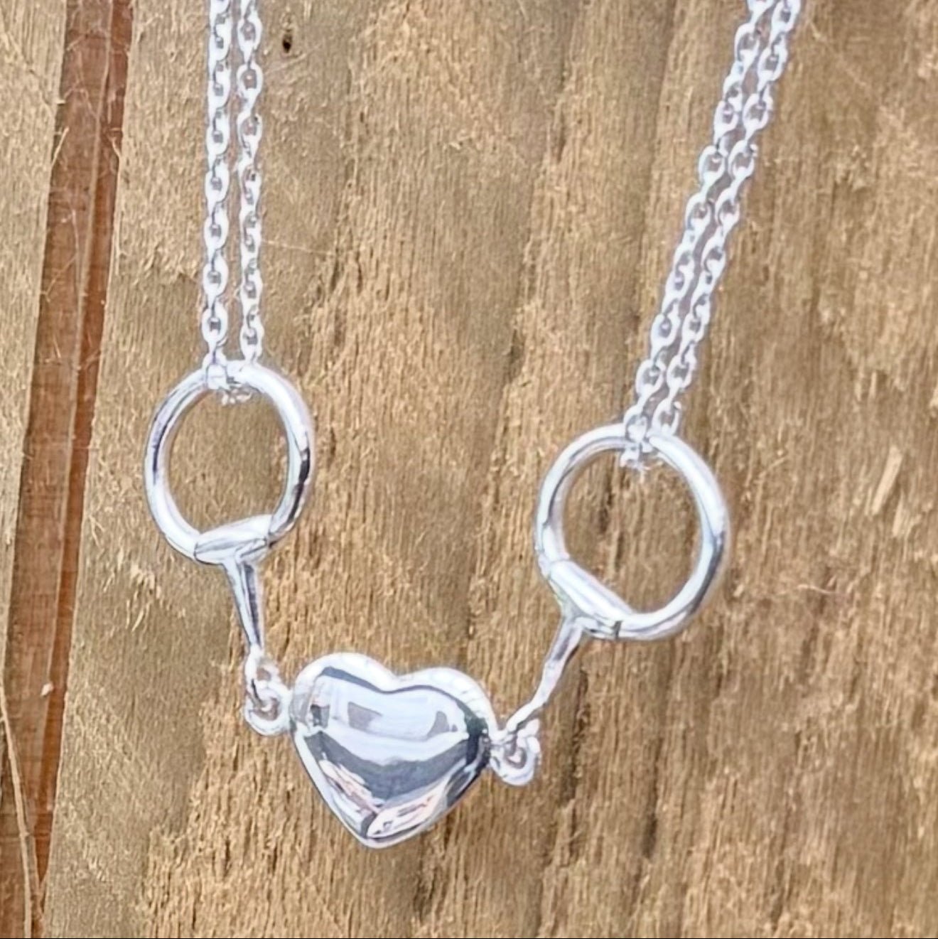 Hiho Silver Snaffle Heart Necklace - Cotswold Jewellery