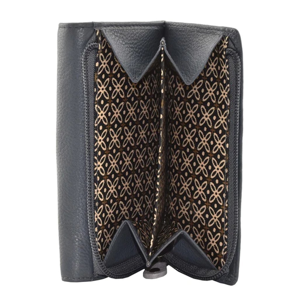 Horses Trifold Leather Purse Black - Cotswold Jewellery