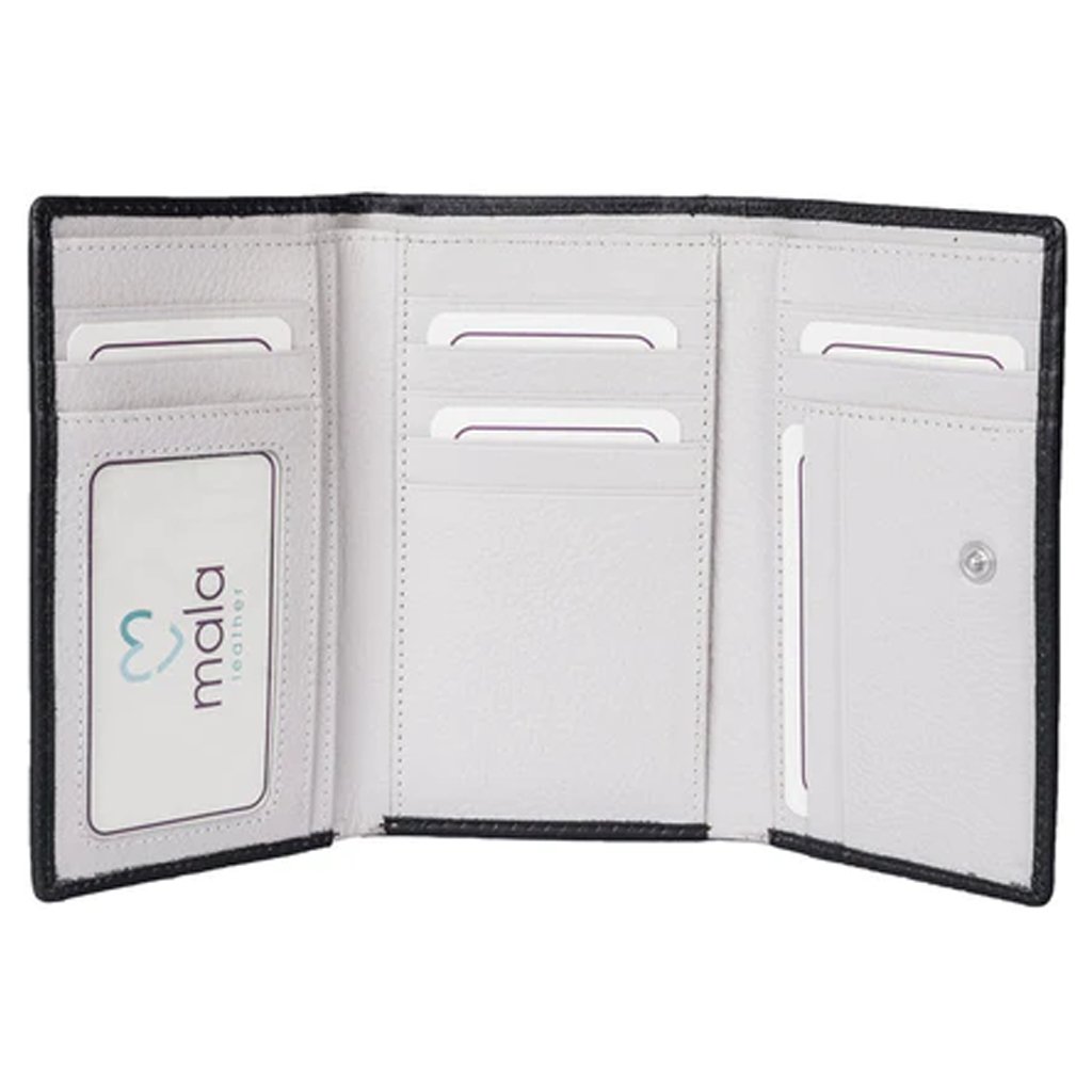 Horses Trifold Leather Purse Black - Cotswold Jewellery