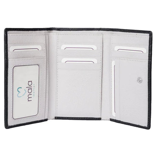 Horses Trifold Leather Purse Black - Cotswold Jewellery