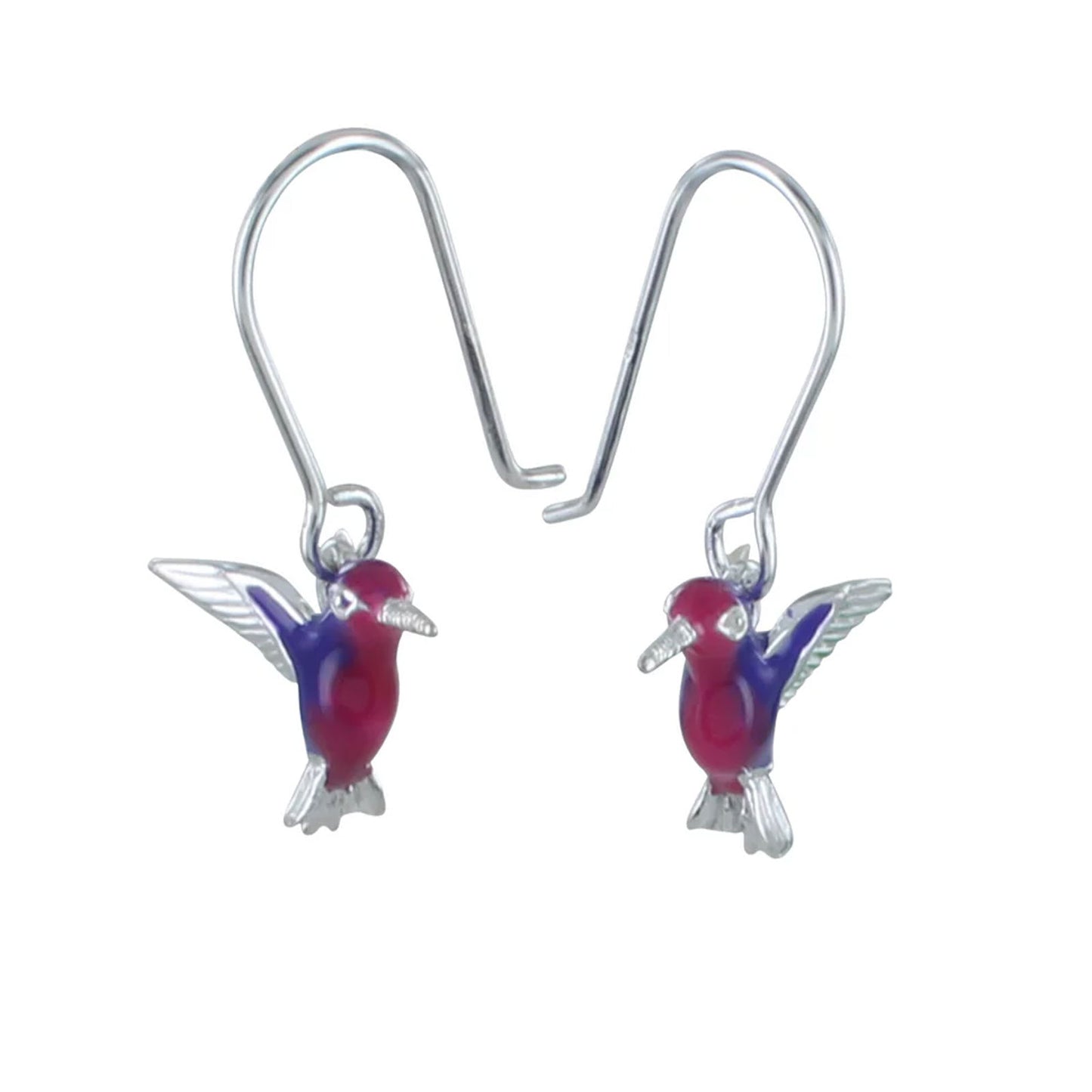 Hummingbird Sterling Silver Enamel Earrings