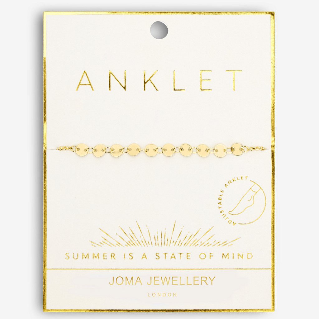 Joma Jewellery Gold Disc Chain Anklet - Cotswold Jewellery