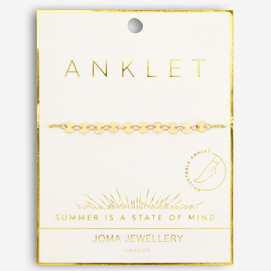 Joma Jewellery Gold Disc Chain Anklet - Cotswold Jewellery