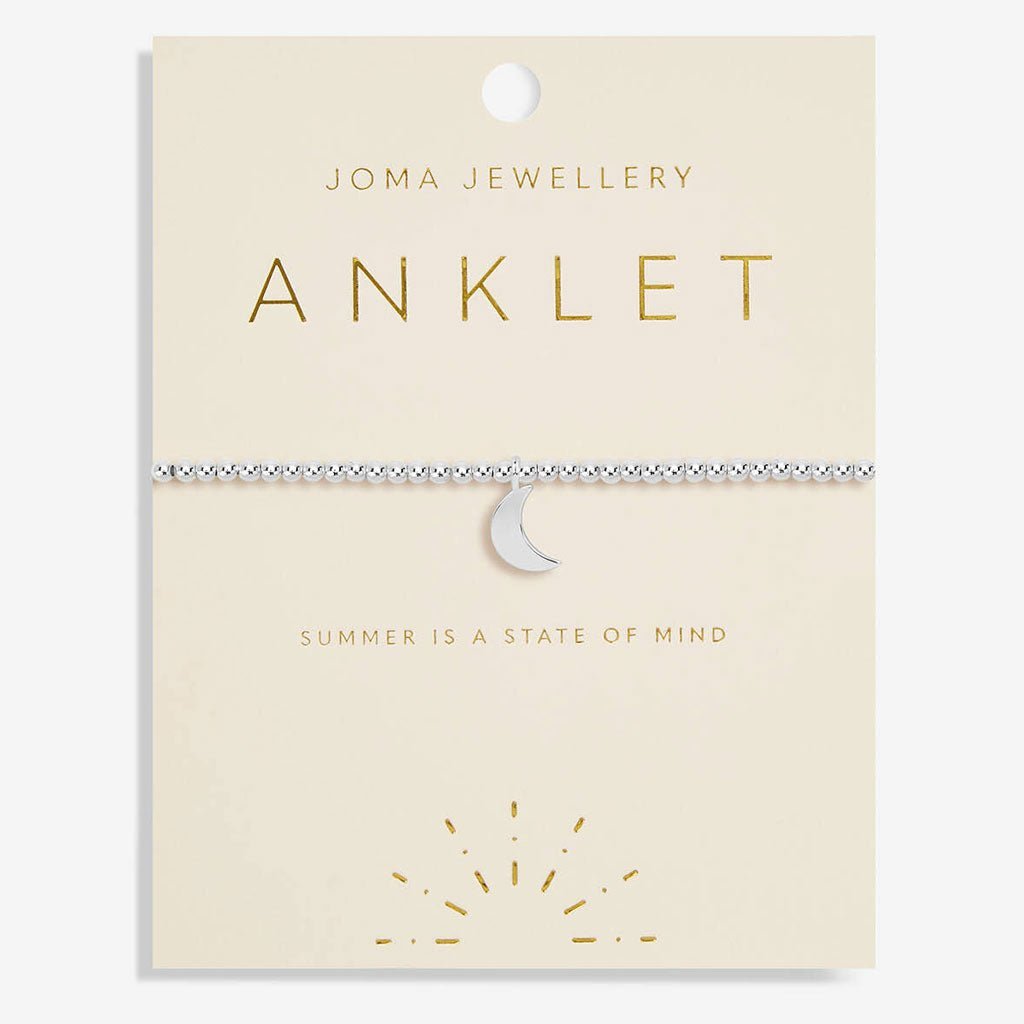 Joma Jewellery Silver Moon Anklet - Cotswold Jewellery