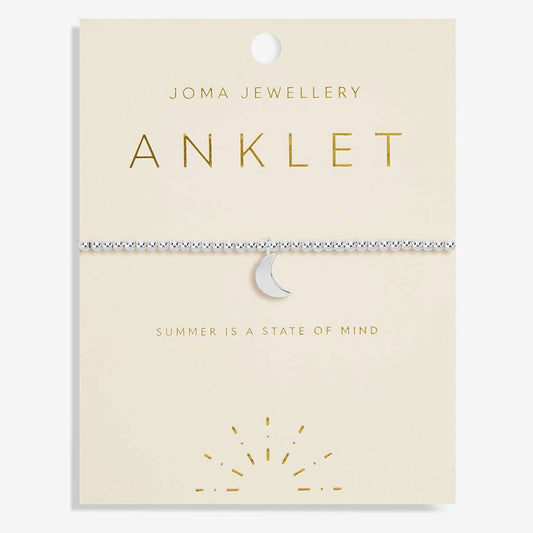 Joma Jewellery Silver Moon Anklet - Cotswold Jewellery