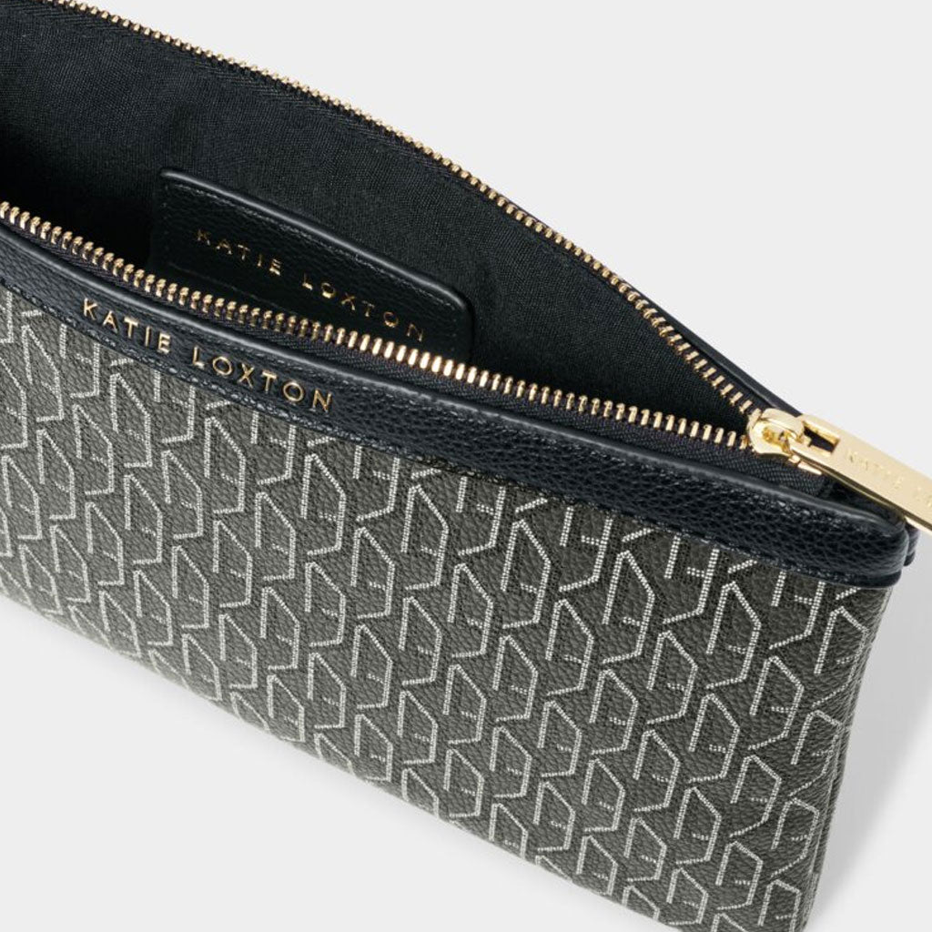 Katie Loxton Signature Pouch Black - Cotswold Jewellery