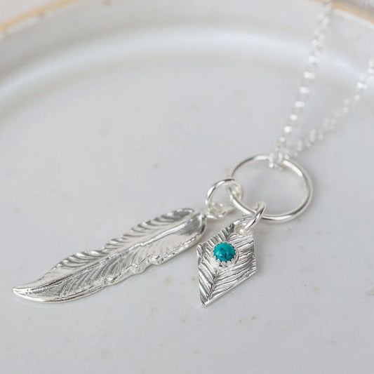 Large Feather Sterling Silver Necklace - Cotswold Jewellery