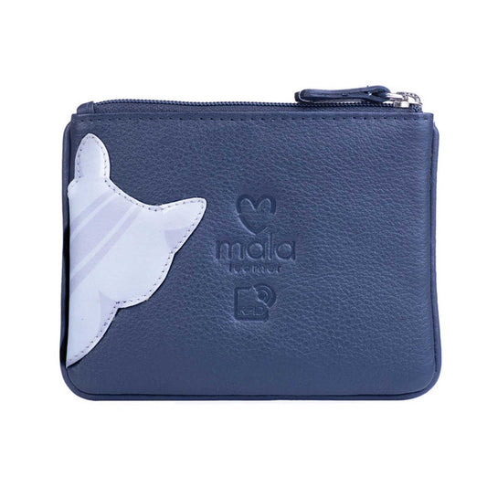 Mala Leather Cat Navy Coin Purse - Cotswold Jewellery